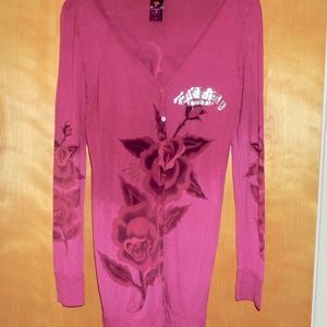Ed Hardy Christian Audigier Rare Rose Long Top M